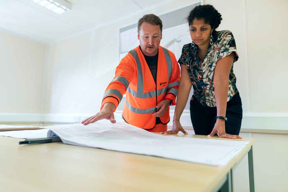 construction consultation with man and woman